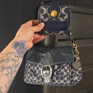 Rare Coach Denim Bleeker with coach legacy denim wallet